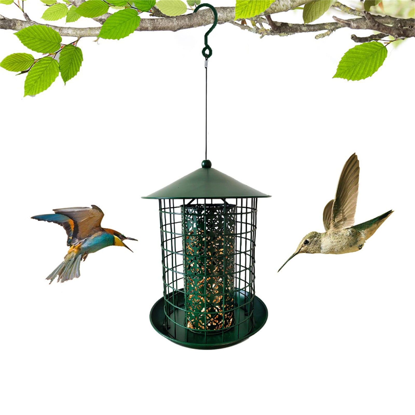 TUTUnaumb Bird Feeders Squirrel Proof Wild Bird Seed Feeders Outdoor