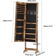 thumbnail image 4 of Jewelry Cabinet Freestanding, Jewelry Organizer with Full-Length Mirror, Standing Lockable Jewelry Armoire, Mirror Jewelry Cabinet with Storage Organizer for Bedroom Dressing Room, Rustic Brown, 4 of 7