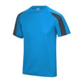 thumbnail image 1 of Just Cool Mens Contrast Cool Sports Plain T-Shirt, 1 of 2
