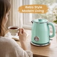 thumbnail image 5 of Mecity Retro Electric Kettle, 1.7L Hot Water Boiler with Thermometer, Stainless Steel Interior, 1500W Fast Boil Tea Kettle, Double Wall Cool Touch, Wide Mouth, Green, 5 of 7