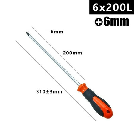 

BCLONG 8Inch Long Slotted Cross Screwdriver Magnetic Screwdriver With Rubber Handle