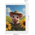 thumbnail image 2 of Diamond Art Kits for Adults, Piglet Wearing Hat With Sunflowers 5D Diamond Painting Kits for Adults Beginners, DIY Full Drill Diamond Painting, Gem Art and Crafts 12x16, 2 of 7