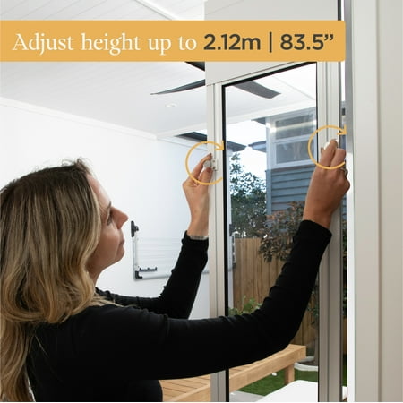 Hakuna Pets Medium White Glass Sliding Door Patio Pet Door, With Lockable Flap, Suitable for Most Sliding Doors