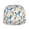 thumbnail image 2 of Daiia Poodle Dog print Flat Bill Hats Flat Brim Trucker Cap Baseball Cap Adjustable Classic Low Profile Hat Unconstructed Plain Cap, 2 of 9