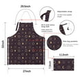 thumbnail image 7 of Dark Purple Sun Moon Star Pattern Apron-Garden Aprons for Women with Pockets-Cotton Linen Waterproof Kitchen Cooking Gardening Aprons Adjustable for Kitchen,Cooking,BBQ and Salon 33x27 Inch, 7 of 7