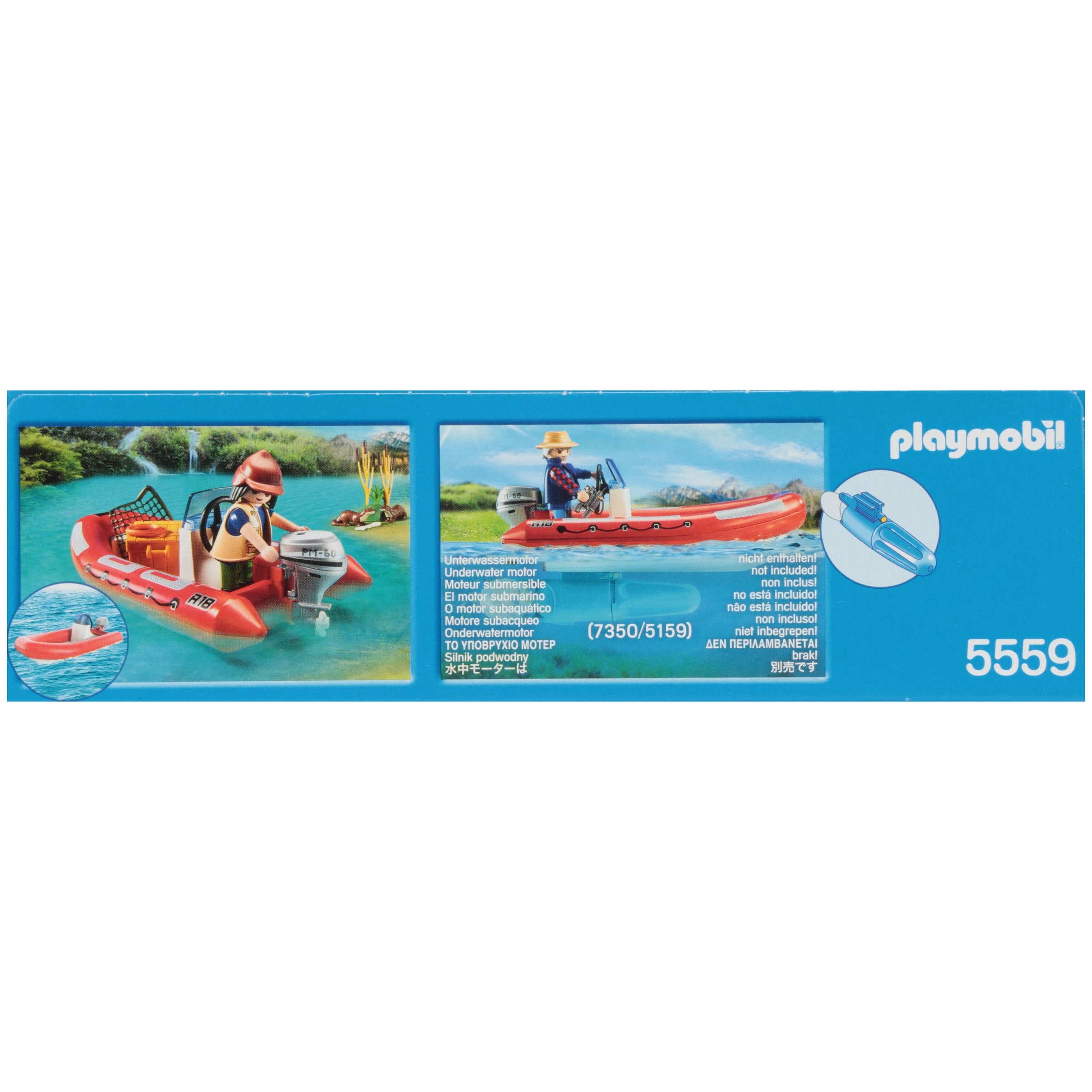 playmobil inflatable boat with explorers