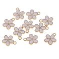 thumbnail image 2 of 10 piezas de Esmalte encantos de flores colgantes Sunnimix para hacer joyas pulseras DIY blanco, 2 of 8