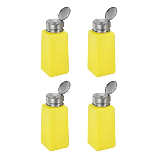 4PCS 250ML(8.5oz) Dispensador de alcohol con bomba de presión, botellas vacías recargables, color amarillo