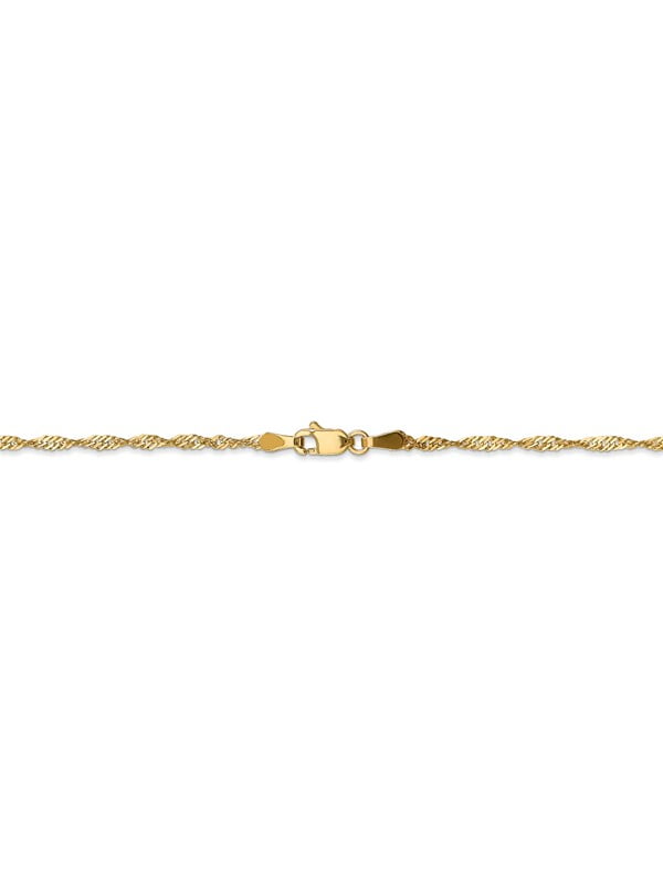 14k Yellow Gold 1.6 Mm Singapore Necklace Pendant Charm Chain Fine Jewelry For Women Gift Set