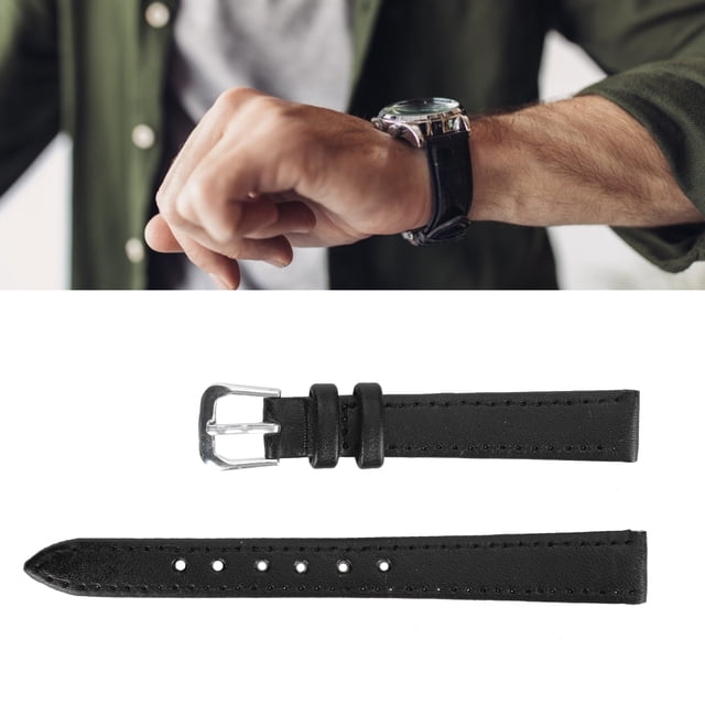 Pin Buckle Watch Band, Pin Buckle Watch Band PU Leather Universal Replacement, Watch Strap Part Accessory Watchband Replacement For Men Women