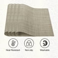thumbnail image 7 of Placemats Set of 4 for Dining Coffee Table Scratch Heat Stain Resistant Anti Skid Kitchen Decor Washable Wipeable Indoor Outdoor Durable Tablemats Vinyl PVC 18x12 Inches - Beige, 7 of 7