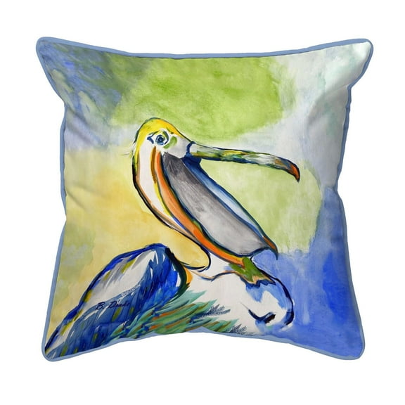 Betsy Drake Interiors Happy Pelican Large Indoor/Outdoor Pillow 18x18