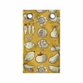 thumbnail image 1 of Food Hanging Pocket Organizer, Repetitive Pattern with Outline Fruits and Vegetables, Printed Polyester Storage Bag with Pockets, 9" x 27", Pale Orange Pale Yellow, 1 of 2