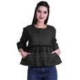 thumbnail image 1 of Moomaya T-Shirt à Manches Cloche pour Femmes Col Rond Imprimé Coton Crop Top Décontracté, 1 of 4