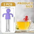 thumbnail image 2 of Uxcell 2 Pcs Infusor de Té Lindo de Acero Inoxidable, Filtro de Té Suelto con Mango de Silicona Reutilizable, Colador de Malla de Poros Gruesos para Tazas de Té, Teteras, Tazas, Morado, 2 of 7