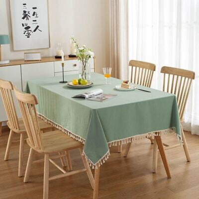 

AYZM Stitching Cotton Fabric Table Cloth Washable Tablecloth for Wedding Party