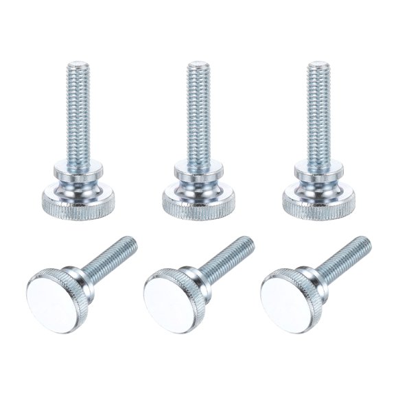 Uxcell M8 x 34mm Vis à Pouce Moletées, 6 Pcs Boulons de Tête Moletés Métriques Vis à Pouce avec Poignées d'Épaule Attaches Filetage pour Support de Moniteur TV