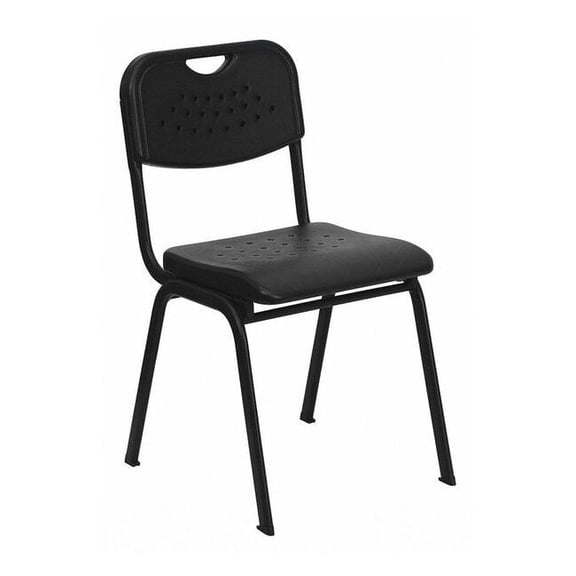 Stack Chair,Plastic,Black,400 lb. Capcty RUT-GK01-BK-GG