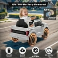 thumbnail image 6 of Licensed Ford Raptor F150 12V Kids Electric Car Ride On Toy, Battery Powered Ride on Truck with Remote Control, Lights, Music, 3 Speeds, 4 Wheel Suspension Ride on Car for 3-5 Year Boys Girls, White, 6 of 9