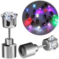 thumbnail image 1 of (Multicolor, 2 pares de aretes LED parpadeantes con estilo, colgante de cristal intermitente brillante para fiestas y festivales Sincero Hogar, 1 of 5