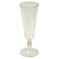 thumbnail image 6 of Efavormart 60 Pack 5oz Gold Plastic Disposable Champagne Glasses Flutes, Short Stem Glitter Sprinkled Trumpet Design | Detachable Base, 6 of 9