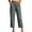Gray, variant on Capri Pants for Women Straight Leg Elastic Waist Comfy Cotton Blend Lounge with Pockets Khaki Loose Cropped Size L