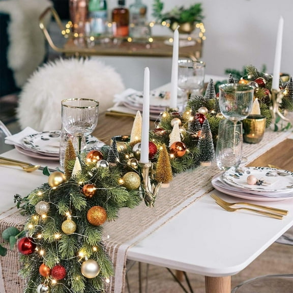 Christmas Pines Needle Wreath With Green Artificial Christmas Wreath With DIY Decorative Accessories Winter Mantel Tabletop Porch Decor Holiday Wreath