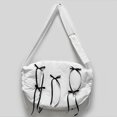 thumbnail image 3 of Nuevo Bolso Plumón Ligero Y Versátil Gran Capacidad Informal Con Lazo Abrigo Algodón Bandolera Bolso Mujer (Estilo 1) Bolso Blanco Lazo, 3 of 9
