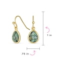 thumbnail image 4 of Bling Jewelry Womens Olive African Turquoise Teardrop Gemstone Earring Fish Hook Gold Plate, 4 of 4