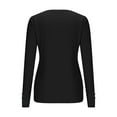 thumbnail image 5 of Ltctricy Women's T Shirts Long Sleeve Crew Neck Quarter Button Solid Color Slim Tunic Tops Casual Tee Blouses(Black,Large), 5 of 7