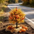 thumbnail image 4 of 2pcs Halloween Artificial Plants and Flowers, Faux Green Plants for Courtyard Garden Home Decor, 8.7 x 3.9 x 3.9 Inches Each, 4 of 7