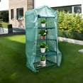 thumbnail image 4 of LAMIRO Garden 4 Tier Mini Greenhouse - Sturdy Portable Gardening Shelves PVC Cover - Small Green House Use in Indoor & Outdoor for Plants Flowers（Only PVC plant cover）, 4 of 6