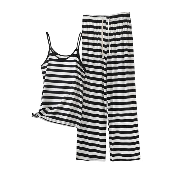 LIaqionyy Womens Pajamas Sets 2 Piece Lounge Set Comfy Sleeveless Tops and Long Pants Soft Pjs Loungewear