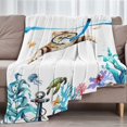 thumbnail image 3 of Funny Cat Animals Throw Blanket, Soft Plush Teal Blue Sea Ocean Fish Blanket, Lovely Cartoon Cat Toddler Baby Newborn Blanket Baby Boys Girls Stroller & Crib,(50"x60"), 3 of 8