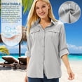 thumbnail image 5 of POENTAB Women Long Sleeve Casual Shirts Button Down Quick Dry Hiking Fishing Gardening Shirt UPF 50+ UV Sun Protection Summer Fall Tops, 5 of 8