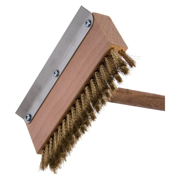 Carlisle 4152000 42 Oven Brush and Scraper with Brass Bristles"