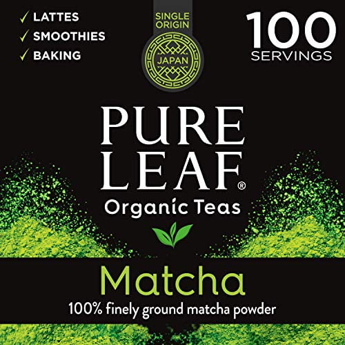 Pure Leaf 100% Organic Matcha Green Tea Powder for Green Tea Matcha Latte, Matcha baking recipes, Green Tea Smoothies Matcha Powder 100g Value Size, 3.5 Ounce