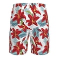 thumbnail image 6 of Kdxio Lilies Flowers Pattern Mens Casual Shorts - Drawstring Summer Beach Sports Shorts for Men, 6 of 9