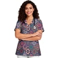 thumbnail image 3 of Chririnla Womens Boho Mandala Print Scrubs Tops, Plus Size V-Neck Breathable Scrub Tops Women, 2 Pocket Stretch Fabric Scrubs for Women-2XL, 3 of 3