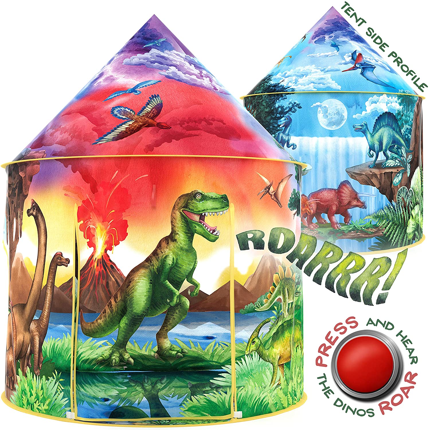 W&O Dinosaur Discovery Kids Tent with Roar Button, an Extraordinary