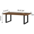 thumbnail image 2 of Rustic Living Room Table, Simple Industrial Rectangle Coffee Table, Modern Minimalist Farmhouse Wooden Center Table, Wood and Metal Vintage Coffee Table for Bedroom Office, Rustic Brown, 47 Inch, 2 of 13