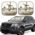 thumbnail image 1 of Cauagu Dutch Windmill Print Car Front Windshield Sun Shade,Foldable Anti-UV Car Sunshade for Front Window for Most Vehicles-Large, 1 of 6