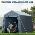thumbnail image 6 of Riedhoff Outdoor Storage Shed, Portable Carport 6' x 6' x 7', for Motorcycle & Bike, Dark Blue, 6 of 7