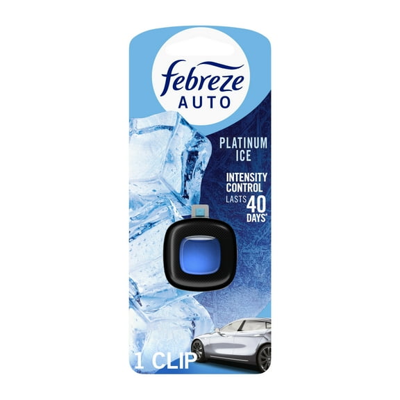 Febreze AUTO Car Air Freshener, Odor-Fighting Car Vent Clip, Platinum Ice