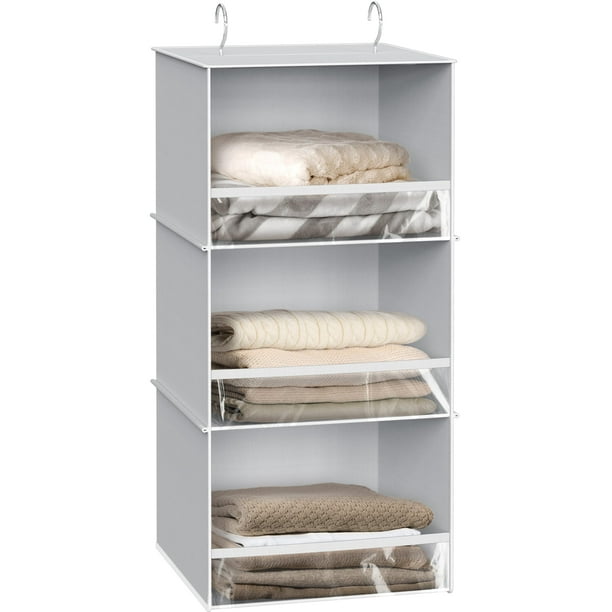 Organizador de armario Simple Houseware con 3 estantes para colgar, gris