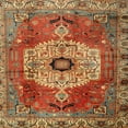 thumbnail image 1 of Ahgly Company Indoor Square Traditional Brown Persian Area Rugs, 8' Square, 1 of 6