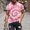 Red, variant on Wavsuf Mens Shirts Crew Neck Tie-Dye Summer Green T-Shirts Size M