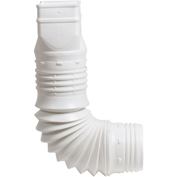 Flex-Drain 53127 Flexible Downspout Extension Adapter, 3 by 4 by 4-Inch, White