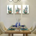 thumbnail image 4 of Wall Art for living room Canvas Prints Artwork bathroom Wall Decor Simple Life Green plants cactus Picture Watercolor painting 3 Pieces Framed bedroom wall decorations Office Works Home Decoration, 4 of 6