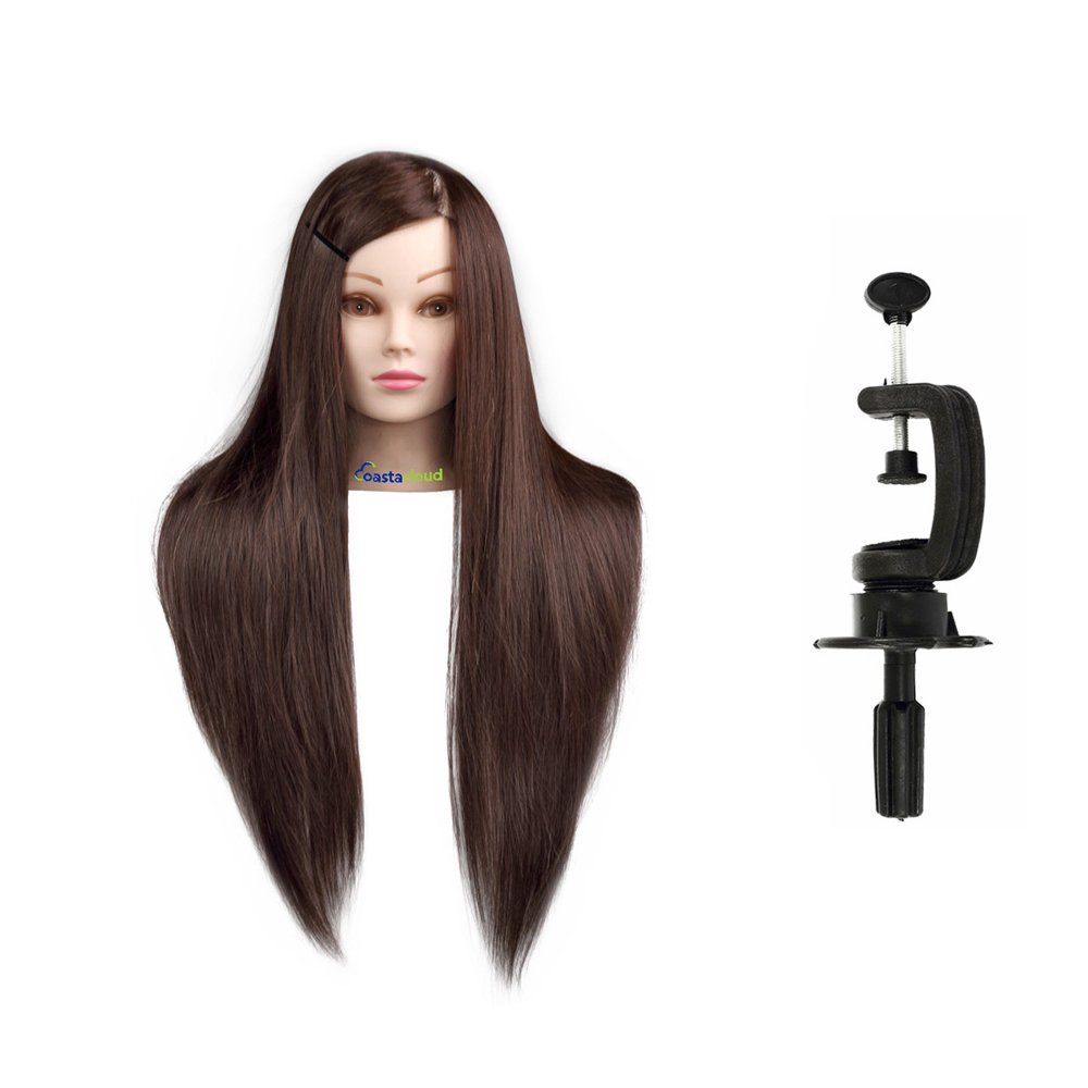 Coastacloud 50 Real Human Hair Long Hair Hairdressing Training Model Head Model Mannequin Head 0614